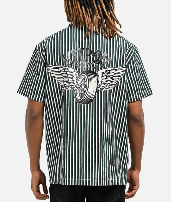 Empyre Eagle Glen Green & Black Striped Shirt