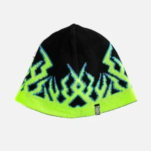 Empyre Inside Out II Black, Green & Purple Skull Beanie