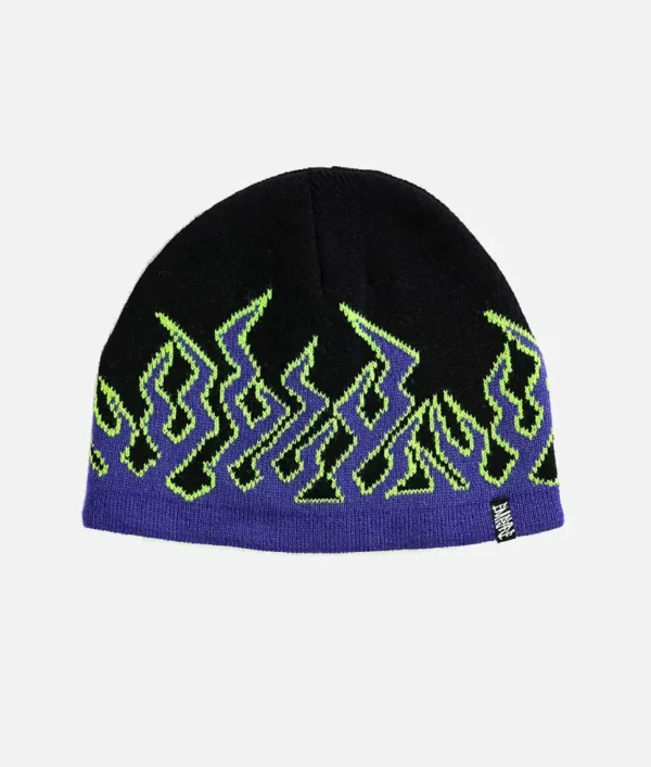 Empyre Inside Out II Black, Green & Purple Skull Beanie