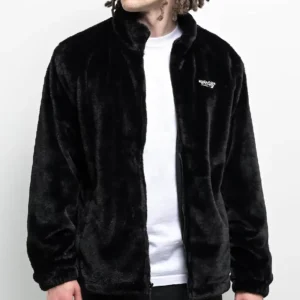 Empyre Talon Black Faux Fur Zip Jacket