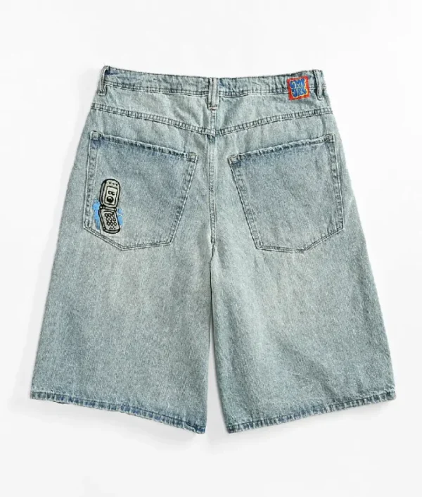 Empyre Ultra Loose Light Blue Denim Skate Shorts